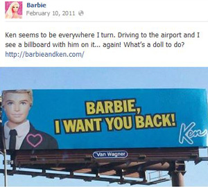 Toy company Mattel used Valentine’s Day to promote its Ken and Barbie doll